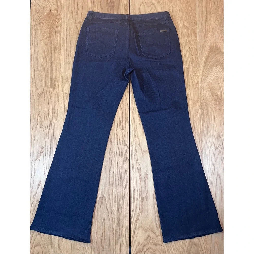Michael Kors Flare Leg Jeans Women Size 10 Dark Wash Denim Minimalist Aesthetic